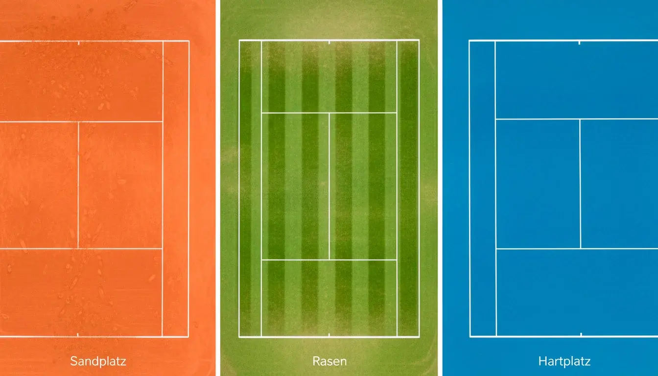 Tennis Belagsanalyse – Vergleich von Sandplatz, Rasen und Hartplatz