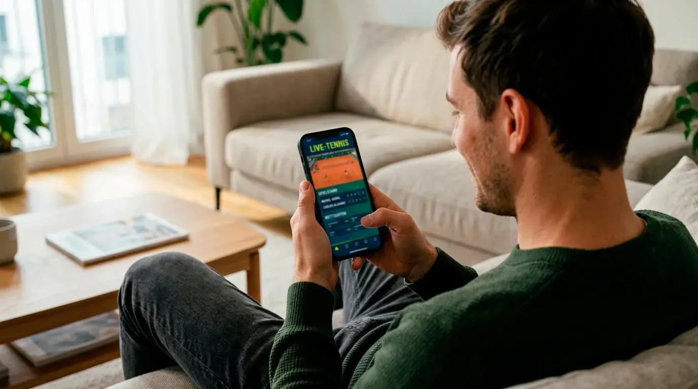 Einsteiger platziert erste Tennis-Livewette auf dem Smartphone